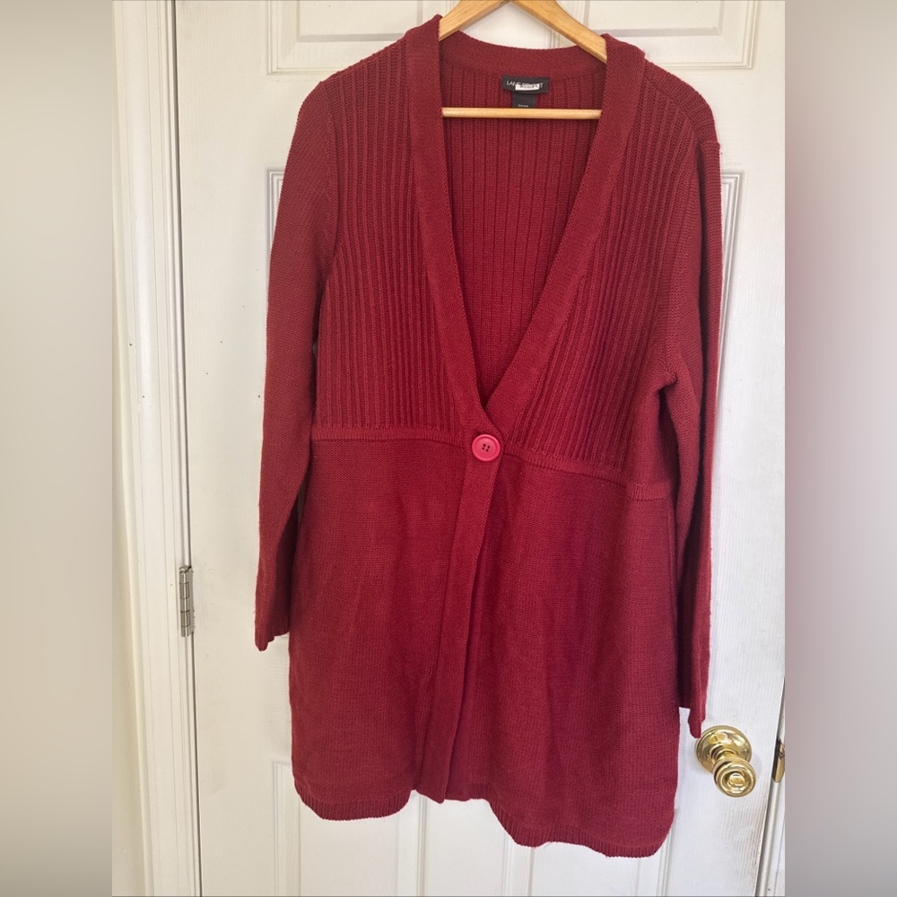 Lane Bryant Women's Cardigan Sweater Size 22/24 Maroon Single Button